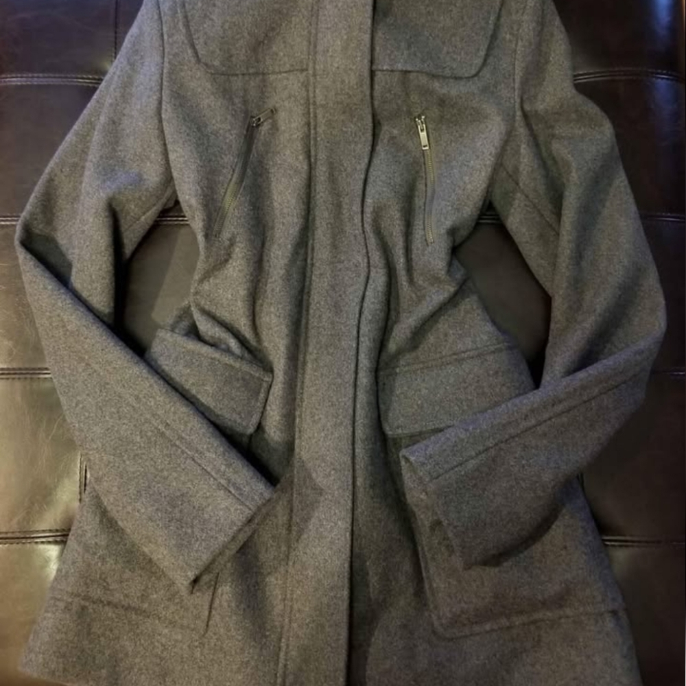 ❗Merona Gray High Neck Pea Coat Small❗